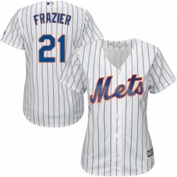 Womens Majestic New York Mets 21 Todd Frazier Replica White Home Cool Base MLB Jersey 