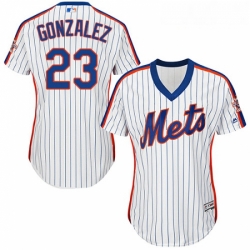 Womens Majestic New York Mets 23 Adrian Gonzalez Replica White Alternate Cool Base MLB Jersey 