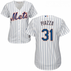 Womens Majestic New York Mets 31 Mike Piazza Authentic White Home Cool Base MLB Jersey