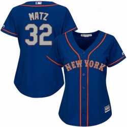 Womens Majestic New York Mets 32 Steven Matz Authentic Royal Blue Alternate Road Cool Base MLB Jersey