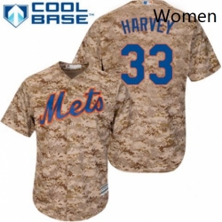 Womens Majestic New York Mets 33 Matt Harvey Authentic Camo MLB Jersey