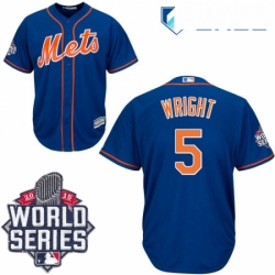 Womens Majestic New York Mets 5 David Wright Replica Blue 2015 World Series MLB Jersey