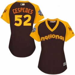 Womens Majestic New York Mets 52 Yoenis Cespedes Authentic Brown 2016 All Star National League BP Cool Base MLB Jersey