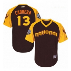 Youth Majestic New York Mets 13 Asdrubal Cabrera Authentic Brown 2016 All Star National League BP Cool Base MLB Jersey