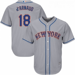 Youth Majestic New York Mets 18 Travis dArnaud Replica Grey Road Cool Base MLB Jersey