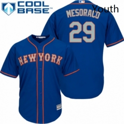 Youth Majestic New York Mets 29 Devin Mesoraco Authentic Royal Blue Alternate Road Cool Base MLB Jersey 