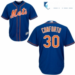 Youth Majestic New York Mets 30 Michael Conforto Authentic Royal Blue Alternate Home Cool Base MLB Jersey