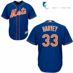 Youth Majestic New York Mets 33 Matt Harvey Authentic Royal Blue Alternate Home Cool Base MLB Jersey