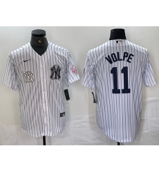 Men New York Yankees 11 Anthony Volpe White Cool Base Stitched Baseball JerseyS 11