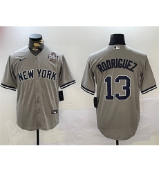 Men New York Yankees 13 Alex Rodriguez Grey 2024 World Series Cool Base Stitched Baseball Jersey