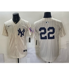 Men New York Yankees  22 Ben Rice Cream 2026 Field of Dreams Stadium Stitched Baseball Jersey