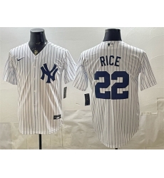 Men New York Yankees 22 Ben Rice White Home Stitched Baseball Jersey Men New York Yankees 22 Ben Rice White Home Stitched Baseball Jersey
