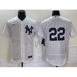 Men New York Yankees 22 Harrison Bader White Flex Base Stitched Baseball Jersey