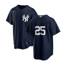 Men New York Yankees 25 Gleyber Torres Navy Cool Base Stitched Baseball Jersey