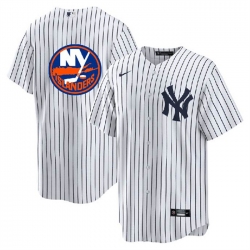 Men New York Yankees  26 Islanders White Cool Base Stitched Jersey