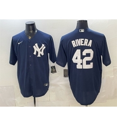 Men New York Yankees 42 Mariano Rivera Navy Limited Stitched Baseball Jersey Men New York Yankees 42 Mariano Rivera Navy Limited Stitched Baseball Jersey