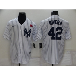 Men New York Yankees 42 Mariano Rivera White Cool Base Stitched Baseball Jersey