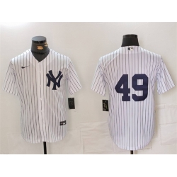 Men New York Yankees 49 Ron Guidry White Cool Base Stitched Baseball Jersey