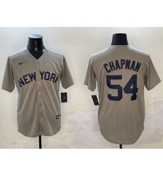 Men New York Yankees 54 Aroldis Chapman Grey Cool Base Stitched Baseball Jersey