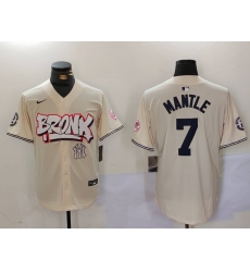 Men New York Yankees 7 Mickey Mantle The Bronx Graffiti V2 Vapor Limited Stitched Baseball Jersey 1