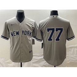 Men New York Yankees 77 Clint Frazier Gray Cool Base Stitched Jersey