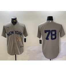 Men New York Yankees 78 Kellin Deglan Grey Cool Base Stitched Baseball Jersey