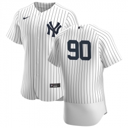 Men New York Yankees 90 Estevan Florial Men Nike White Navy Home 2020 Flex Base Player MLB Jersey