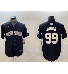 Men New York Yankees 99 Aaron Judge Black With Patch Limited Stitched Baseball Jersey