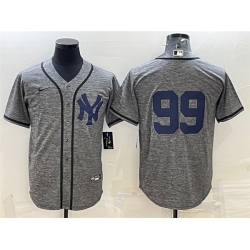 Men New York Yankees 99 Aaron Judgey Grey Cool Base Stitched Jersey