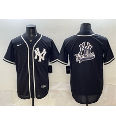 Men New York Yankees Team Big Logo 2026 Fashion Replica Black Out Stitched Baseball Jersey
