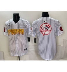 Men New York Yankees X Spider Man Team Big Logo White Limited Stitched Baseball Jersey 002 Men New York Yankees X Spider Man Team Big Logo White Limited Stitched Baseball Jersey 002