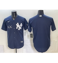 Men New York Yankees x KAWS Navy Stadium Stitched Baseball Jersey