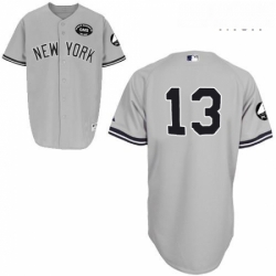 Mens Majestic New York Yankees 13 Alex Rodriguez Authentic Grey GMS The Boss MLB Jersey