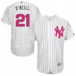 Mens Majestic New York Yankees 21 Paul ONeill Authentic White 2016 Mothers Day Fashion Flex Base MLB Jersey