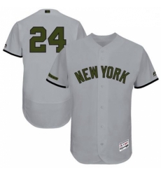Mens Majestic New York Yankees 24 Gary Sanchez Grey Memorial Day Authentic Collection Flex Base MLB Jersey 