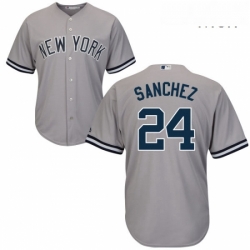 Mens Majestic New York Yankees 24 Gary Sanchez Replica Grey Road MLB Jersey