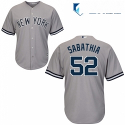 Mens Majestic New York Yankees 52 CC Sabathia Replica Grey Road MLB Jersey