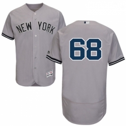 Mens Majestic New York Yankees 68 Dellin Betances Grey Road Flex Base Authentic Collection MLB Jersey