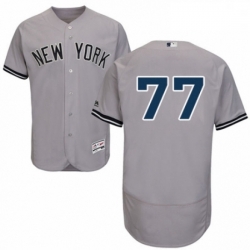 Mens Majestic New York Yankees 77 Clint Frazier Grey Road Flex Base Authentic Collection MLB Jersey