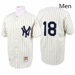 Mens Mitchell and Ness New York Yankees 18 Don Larsen Authentic White Throwback MLB Jersey