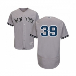 Mens New York Yankees 39 Drew Hutchison Grey Road Flex Base Authentic Collection Baseball Jersey