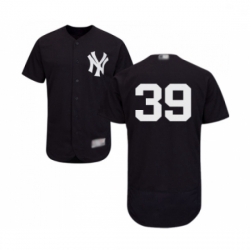 Mens New York Yankees 39 Drew Hutchison Navy Blue Alternate Flex Base Authentic Collection Baseball Jersey 