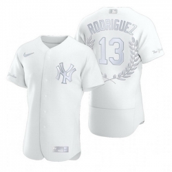 Yankees 13 Alex Rodriguez White Nike Flexbase Fashion Jersey