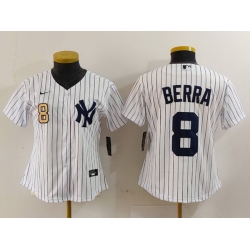 Women New York Yankees 8 Barra Grey White Team Cool Base Stitched Jersey 2