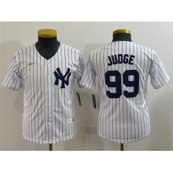 Women New York Yankees 99 Aaron Judge White Stitched Baseball Jersey
