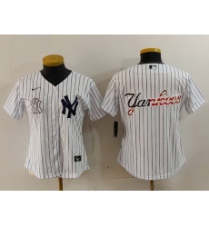 Women New York Yankees White Team Big Logo Cool Base Stitched Jersey 16