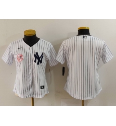 Women New York Yankees White Team Big Logo Cool Base Stitched Jersey 6