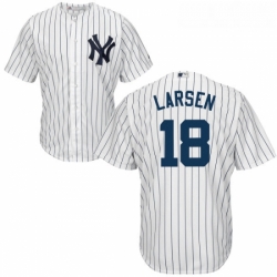 Youth Majestic New York Yankees 18 Don Larsen Authentic White Home MLB Jersey