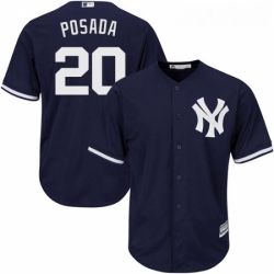 Youth Majestic New York Yankees 20 Jorge Posada Replica Navy Blue Alternate MLB Jersey