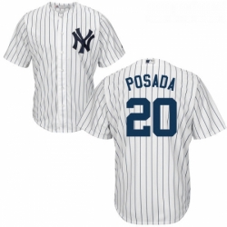 Youth Majestic New York Yankees 20 Jorge Posada Replica White Home MLB Jersey